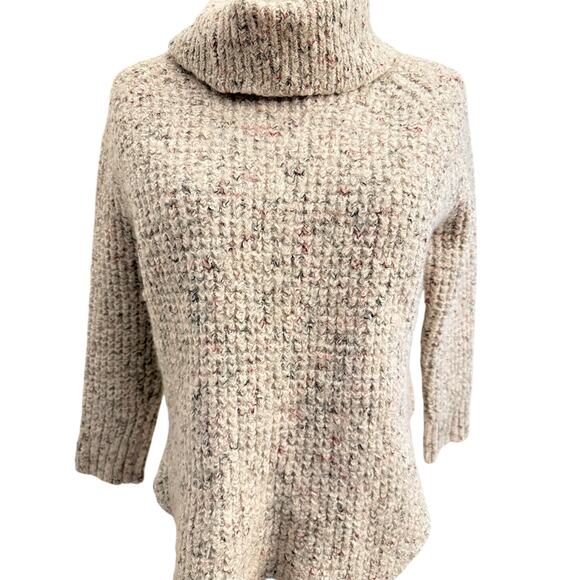 Free People Dylan Tweedy Pullover Sweater Oatmeal Small Cozy Trendy Fall Winter - Picture 9 of 13